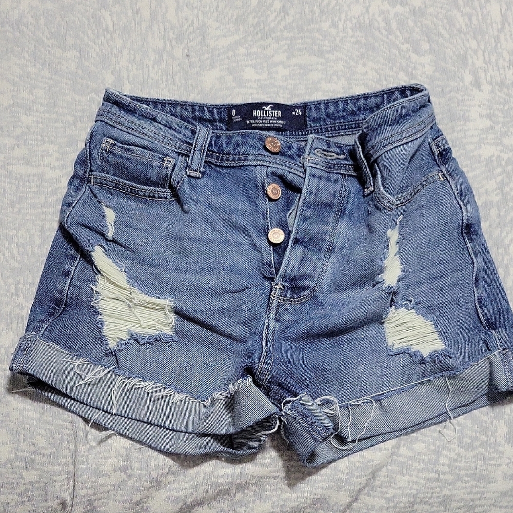 Hollister Women's Blue Denim Shorts